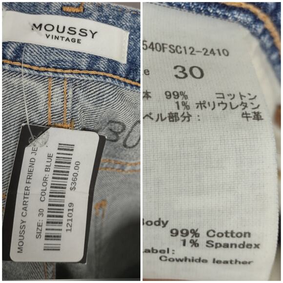 Moussy Vintage Carter Friend Jeans Size 30 - Picture 4 of 16